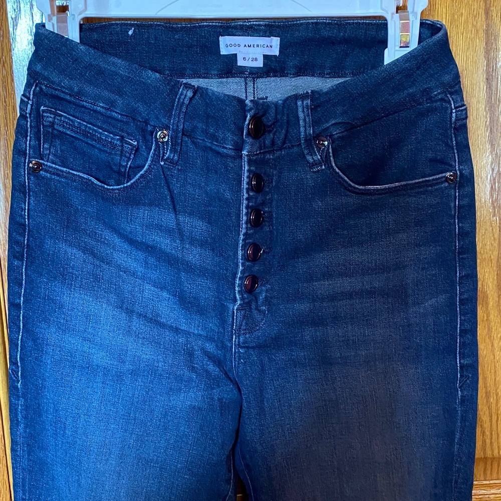 Good American High Rise Dark Blue Jeans - Picture 5 of 7